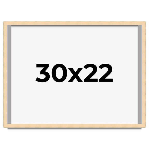 30x22 Frame Beige Real Wood Picture Frame Width 0.75 inches | Interior Frame Depth 0.5 inches |