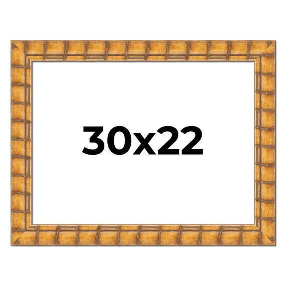 30x22 Frame Beige Real Wood Picture Frame Width 3 inches | Interior Frame Depth 0.5 inches |