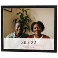 thumbnail image 1 of 30x22 Frame Black Charcoal Grey Wood Textured Picture Frame | 0.75 Inch Moulding Width | Gunmetal, 1 of 8