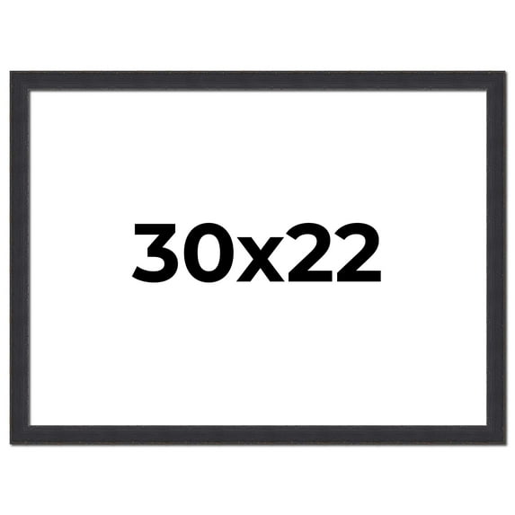30x22 Frame Black Real Wood Picture Frame Width 1.25 Inches | Interior Frame Depth 0.5 Inches |