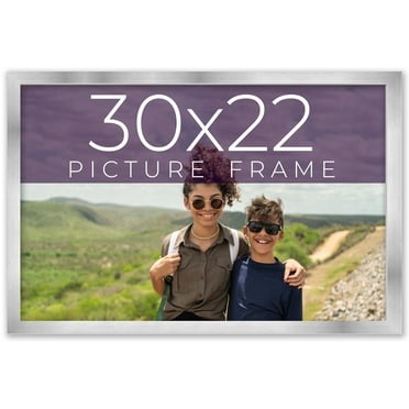 30x22 Frame Silver Real Wood Picture Frame Width 0.75 inches | Interior Frame Depth 0.5 inches |