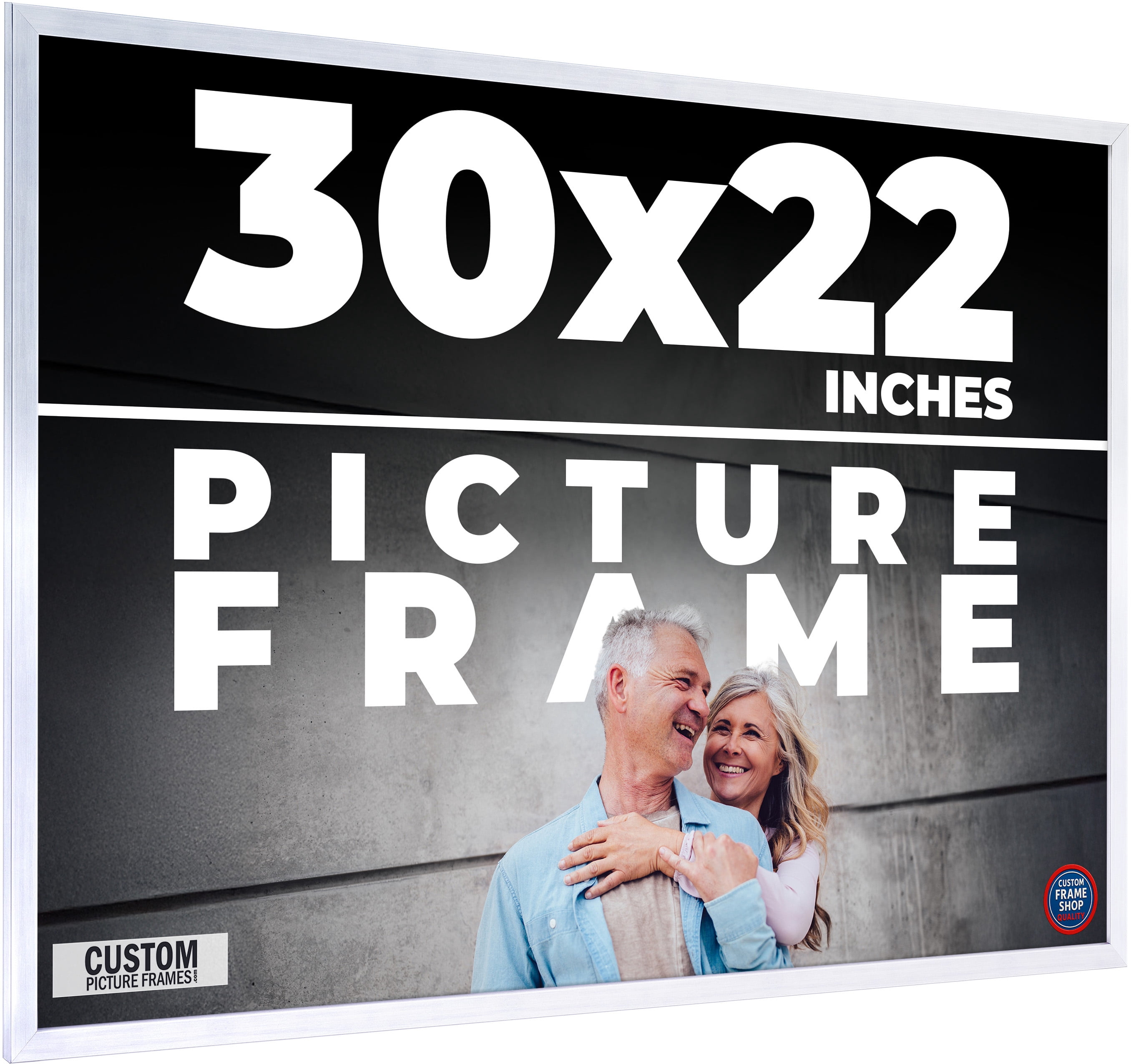 30x22 Frame Silver Real Wood Picture Frame Width 0.75 inches | Interior ...