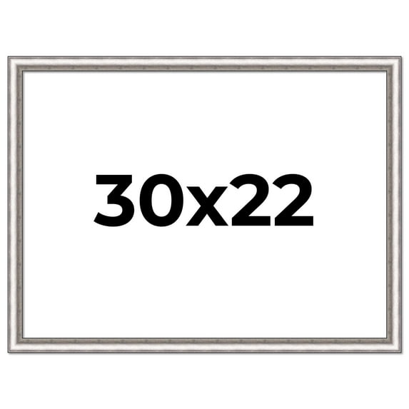 30x22 Frame Silver Real Wood Picture Frame Width 1.25 Inches | Interior Frame Depth 0.5 Inches |