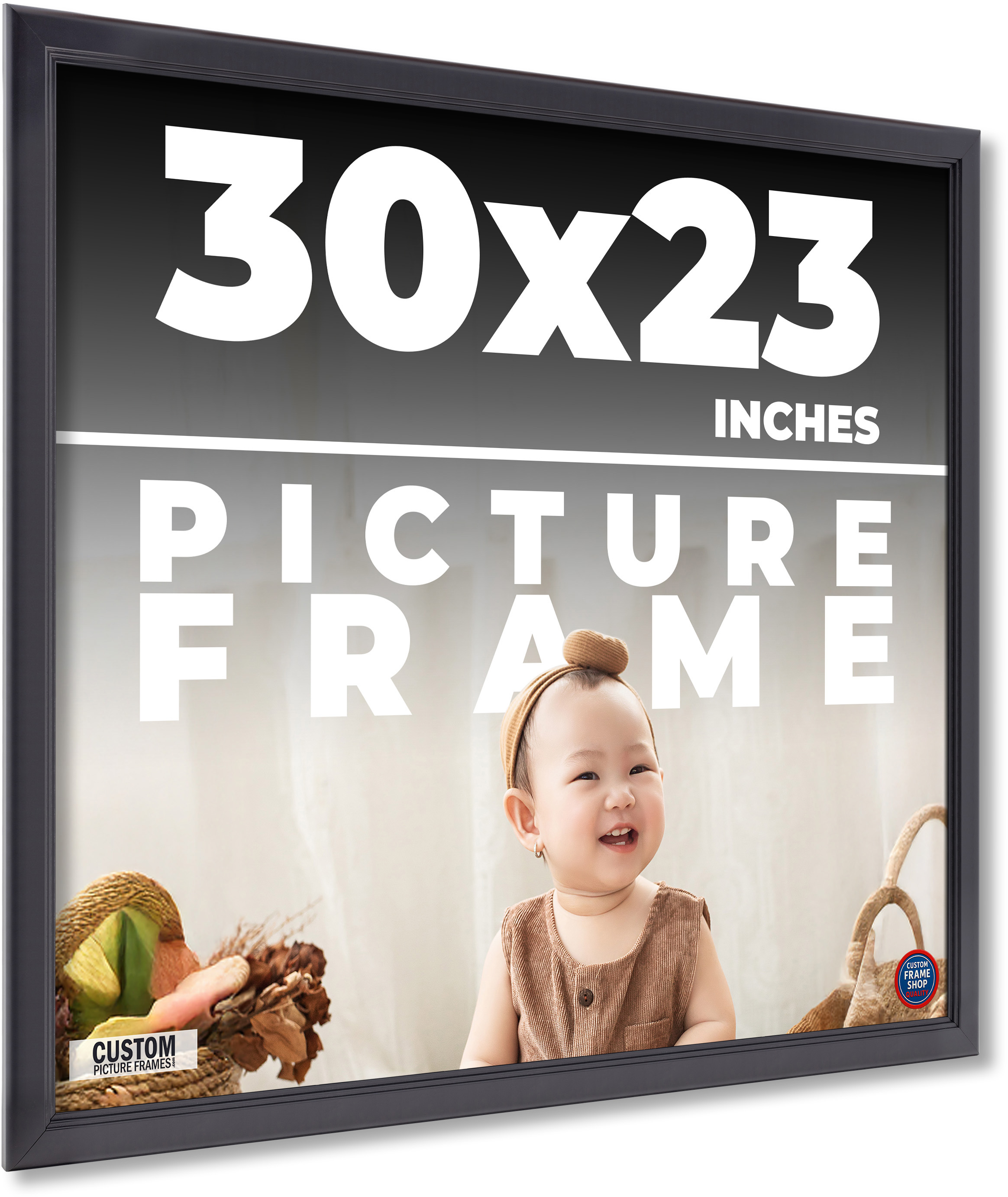 30x23 Frame Black Passaggi Solid Wood Picture Frame Width 1.5 Inches ...