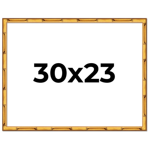 30x23 Frame Gold Bamboo Solid Wood Picture Frame | 1 Inch Moulding Width | Interior Frame Depth