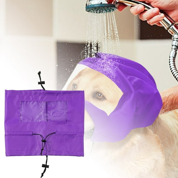30x24.5cm Transparent Dog Shower Cap - Ear Protective Cover, Material, Adjustable Neck Seal, Prevents Water in Ears for Bath & Swimming