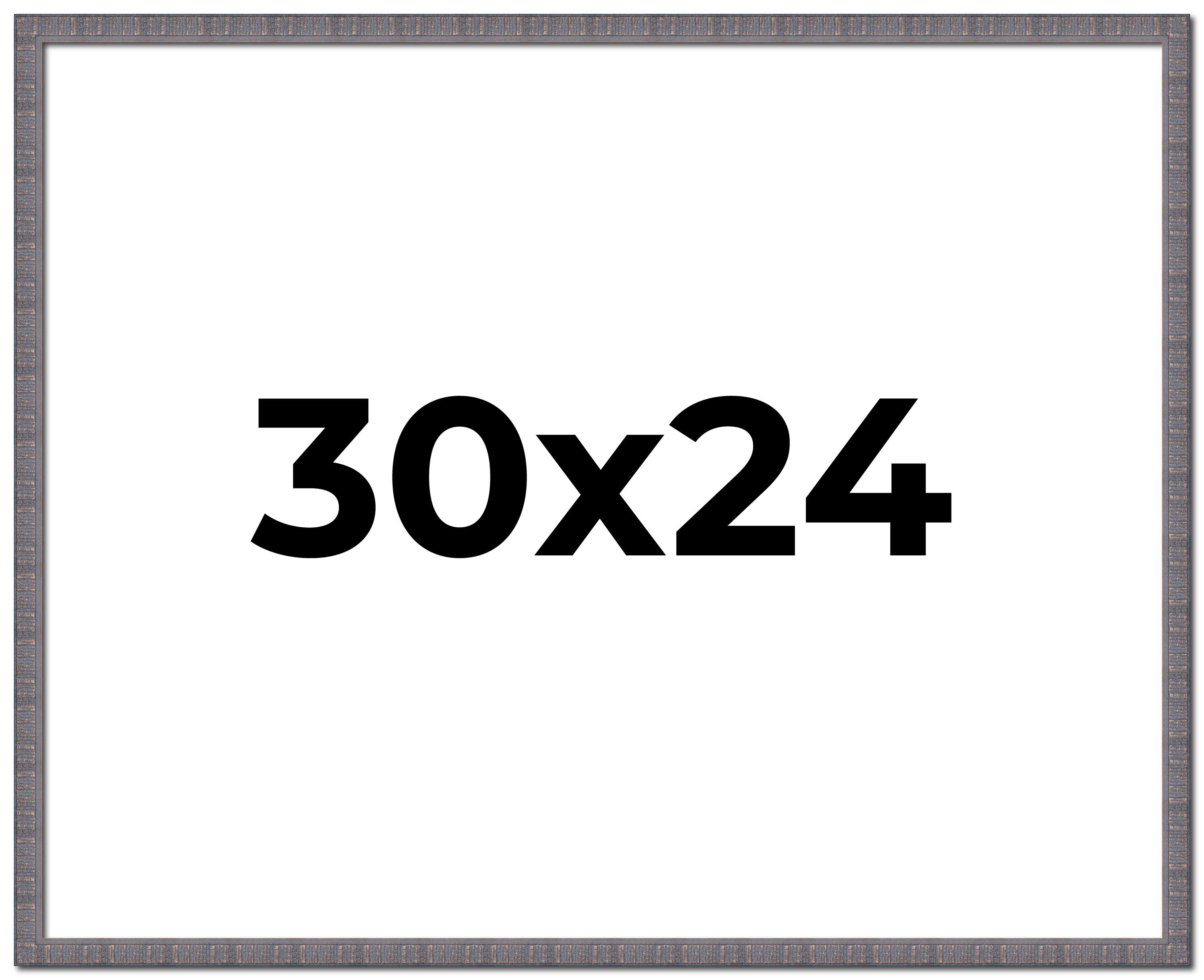 30x24 Frame Blue Kingsley Pewter Solid Wood Picture Frame Width 0.75 ...
