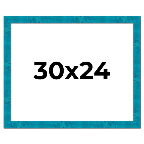 30x24 Frame Blue Teal Burl Wood Picture Frame | 1.75 Inch Moulding Width | Interior Frame Depth 0.5