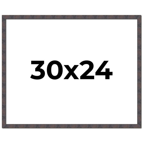 30x24 Frame Brown Rustic Lacquered Walnut Solid Wood Picture Frame Width | 0.875 Inch Moulding