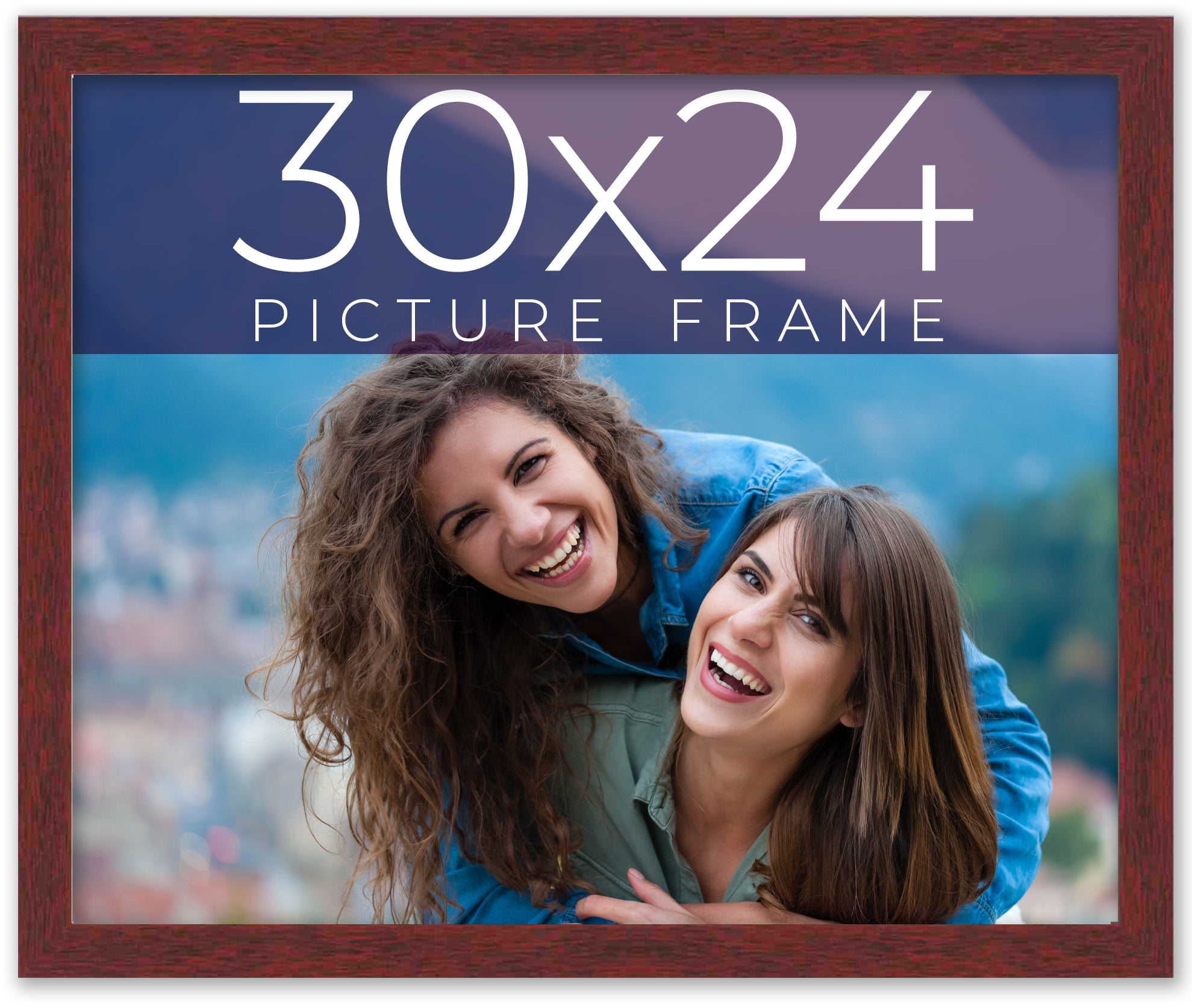 30x24 Frame Brown Solid Wood Picture Frame Width 0.75 Inches | Interior ...