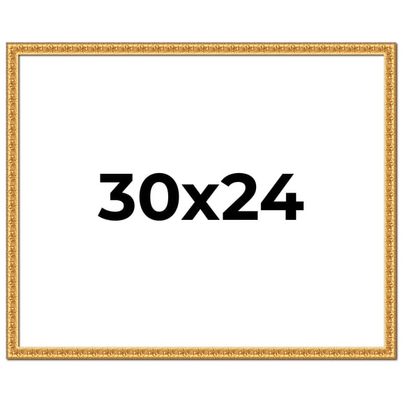 30x24 Frame Gold Real Wood Picture Frame Width 1 inches | Interior Frame Depth 0.5 inches | Edwina