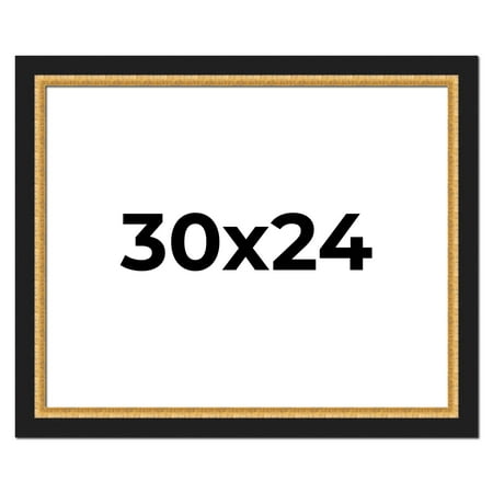 30x24 Frame Gold Real Wood Picture Frame Width 2.25 Inches | Interior Frame Depth 0.5 Inches |