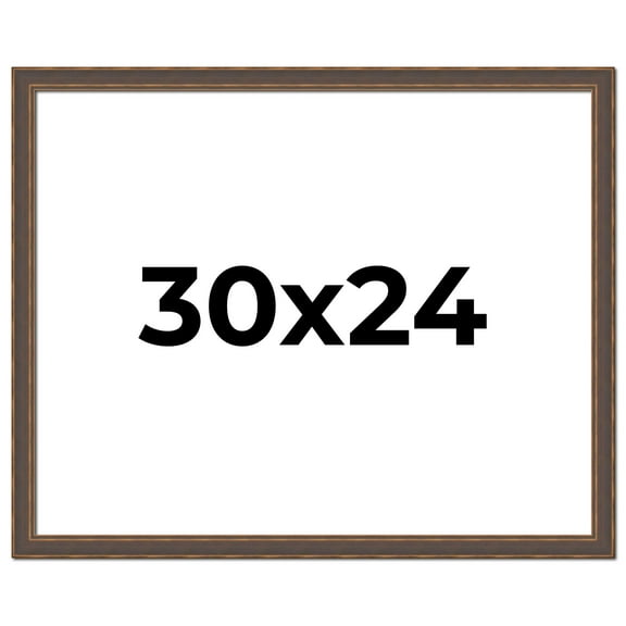 30x24 Frame Golden Caramel Solid Wood Bronze Picture Frame | 1.25 Inch Moulding Width | 0.5 Inch