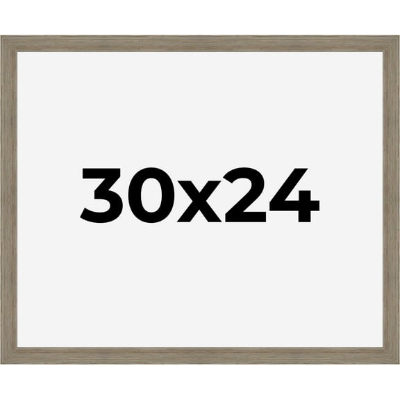 30x24 Frame Gray Barnwood Rustic Solid Wood Picture Frame | 1.5 Inch Moulding Width | Includes UV