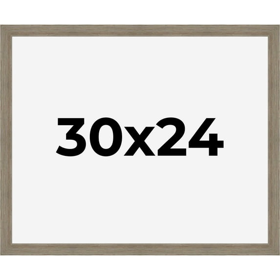 30x24 Frame Gray Barnwood Rustic Solid Wood Picture Frame | 1.5 Inch Moulding Width | Includes UV