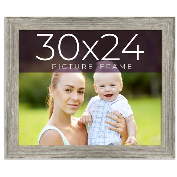 30x24 Frame Grey Real Wood Picture Frame Width 1.5 Inches | Interior Frame Depth 0.5 Inches | Barn