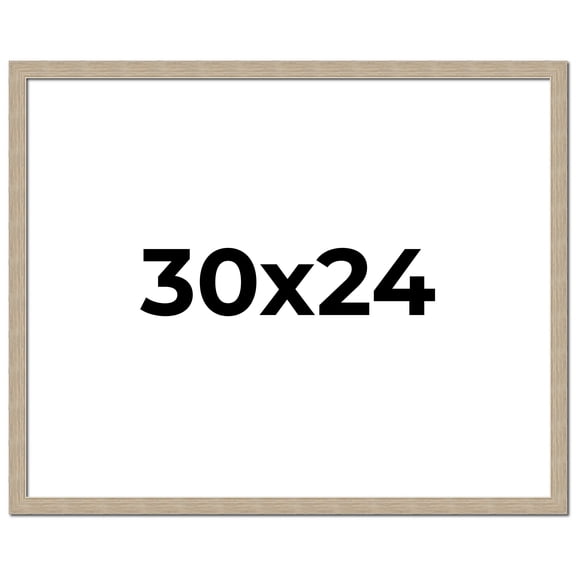 30x24 Frame Grey Solid Wood Picture Frame Width 1 Inches | Interior Frame Depth 0.5 Inches |