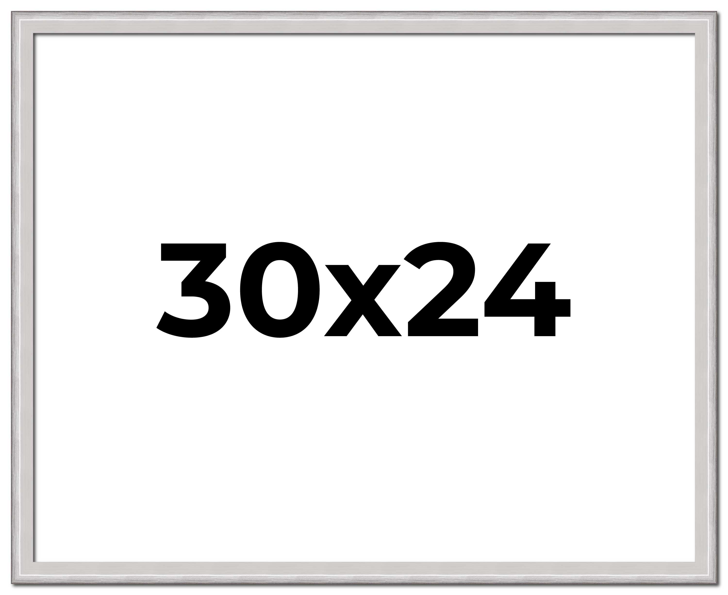 30x24 Frame Silver Inner Slope Bevel Picture Frame | 1 Inch Moulding ...