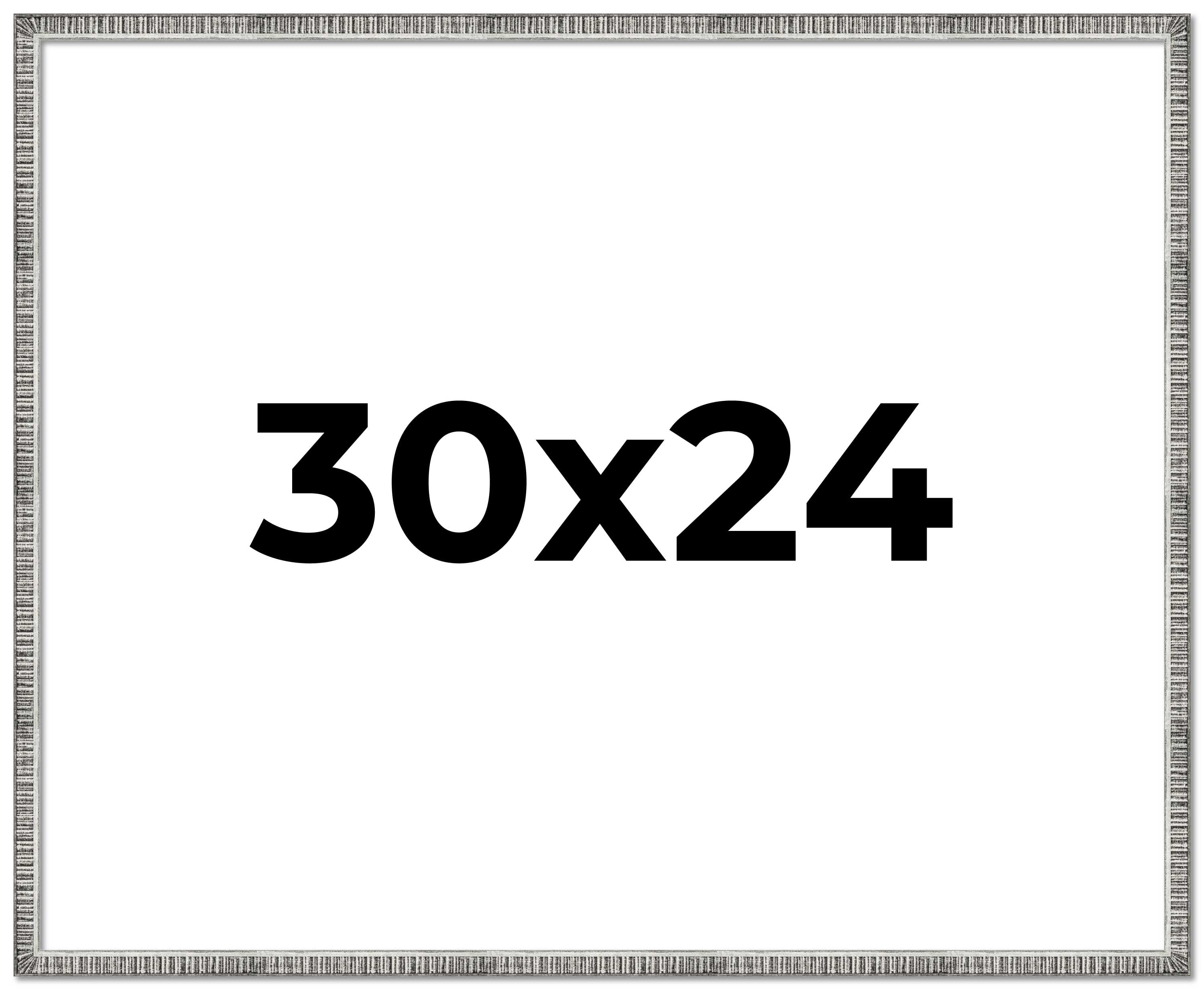 30x24 Frame Silver Picture Frame - Complete Modern Photo Frame Includes ...