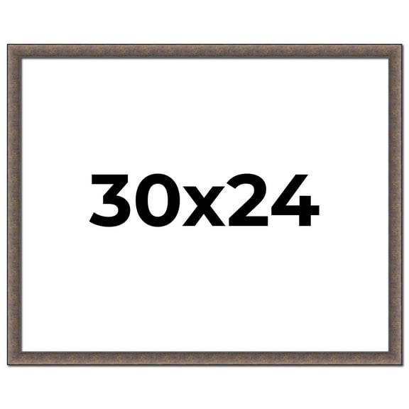30x24 Frame Silver Real Wood Picture Frame Width 1.25 Inches | Interior Frame Depth 0.5 Inches |