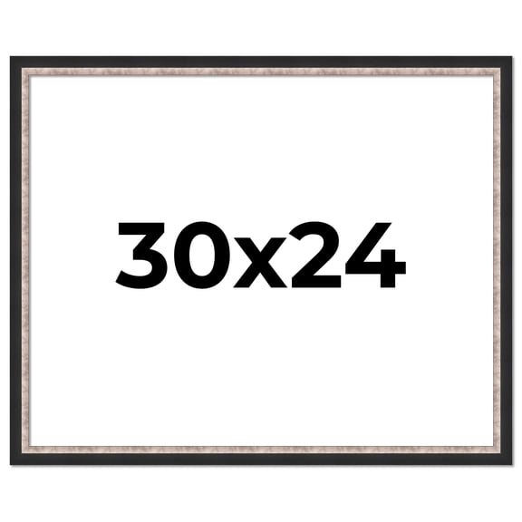 30x24 Frame Silver Real Wood Picture Frame Width 1.25 Inches | Interior Frame Depth 0.75 Inches |