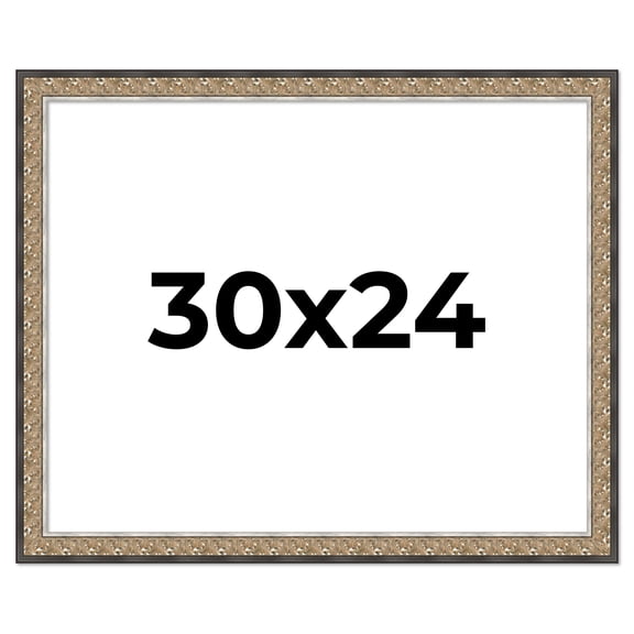 30x24 Frame Silver Real Wood Picture Frame Width 1.75 Inches | Interior Frame Depth 0.5 Inches |