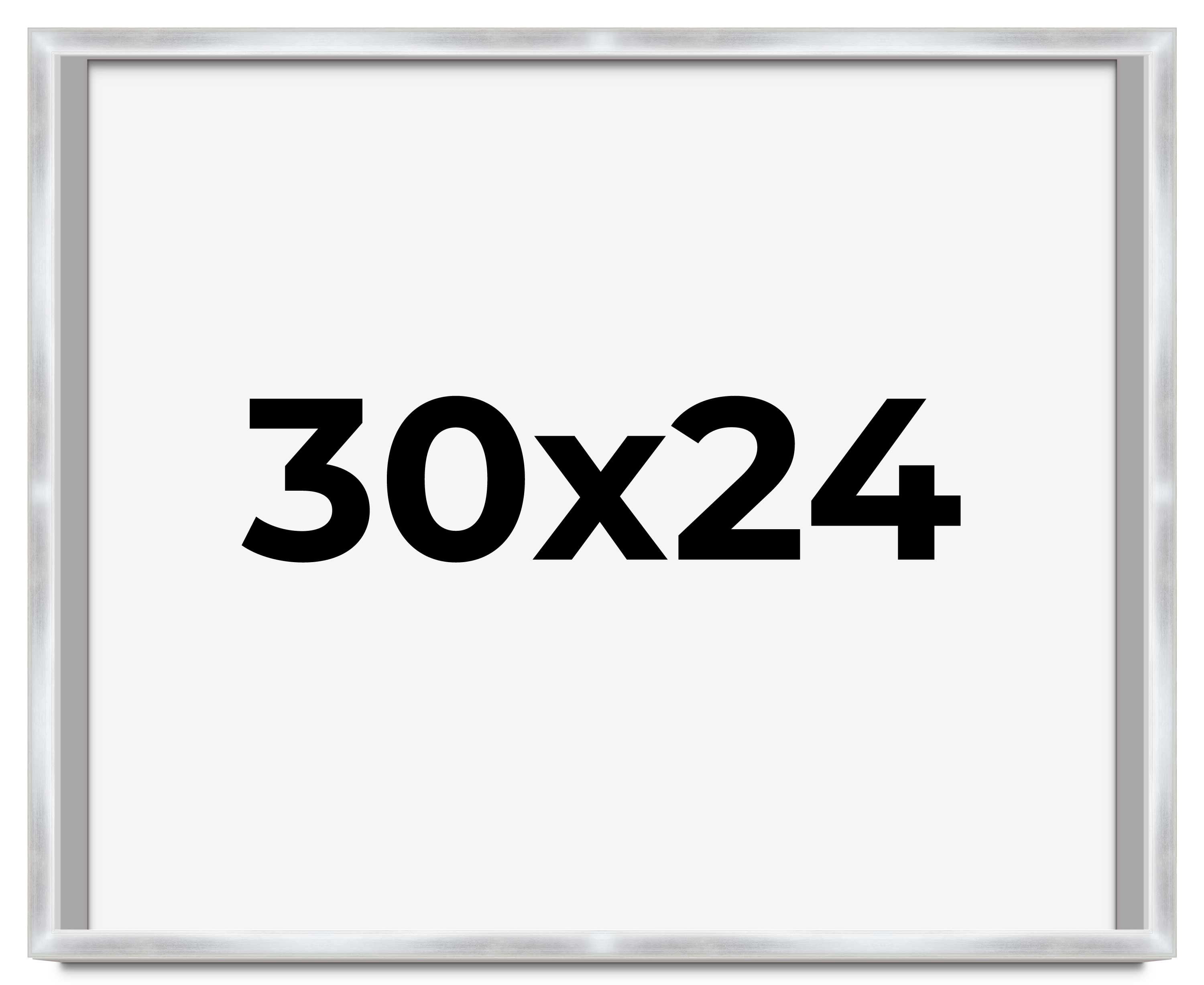 30x24 Frame Silver Whitewashed Wood Grain Solid Wood Shadow Box | 0.75 ...