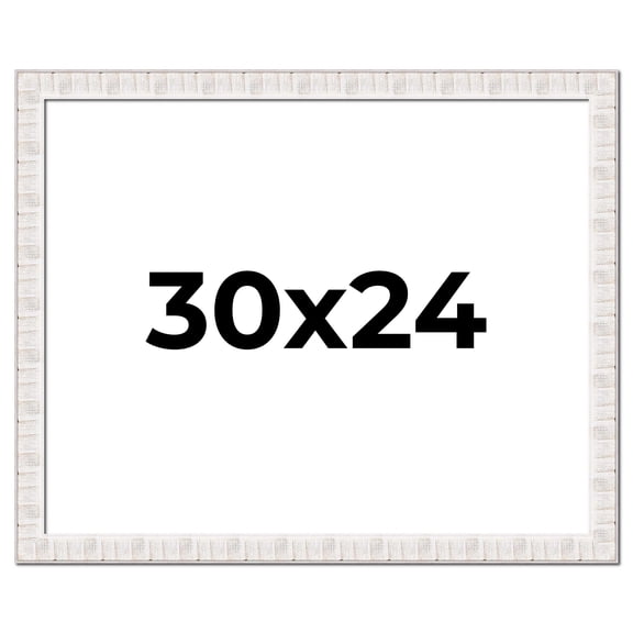 30x24 Frame White Sonoma Rustic Wood Picture Frame | 1.5 Inch Moulding Width | Complete with UV
