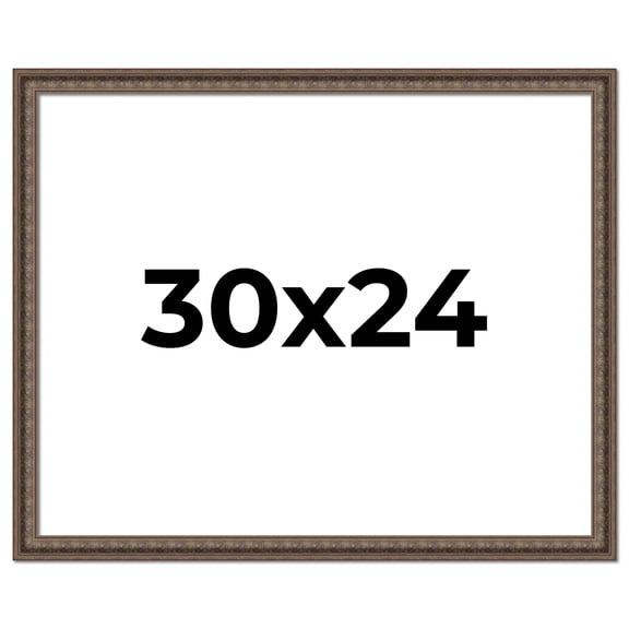 30x24 Ornate Brown Real Wood Picture Frame Width 1.5 Inches | Interior Frame Depth 0.5 Inches |