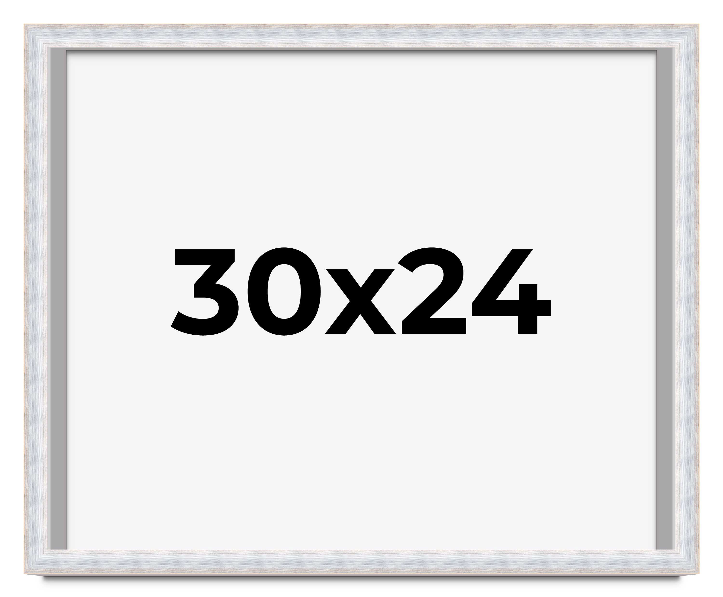 30x24 Shadow Box Frame Silver | 1.625 Inches Deep Real Wood ...
