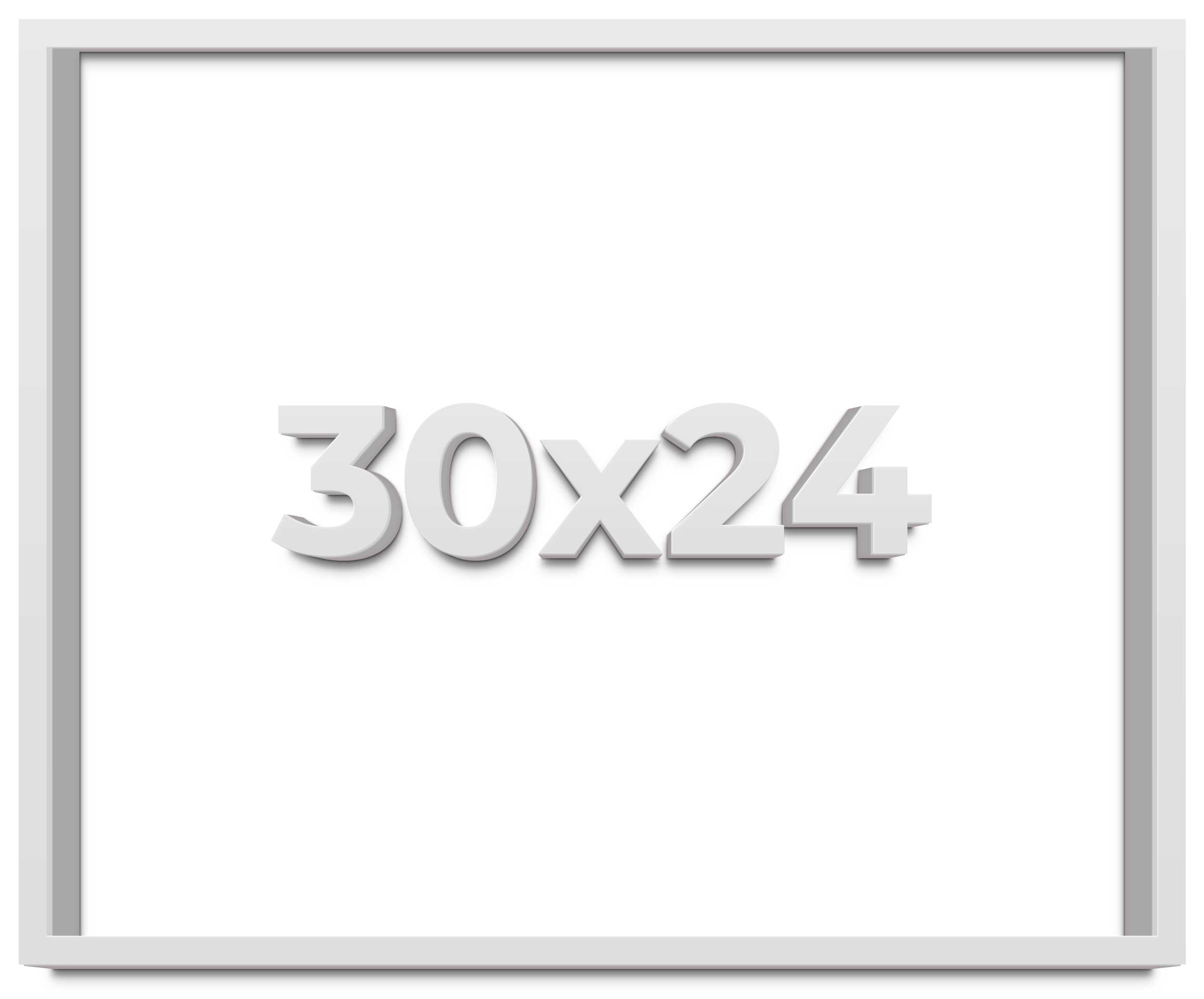 30x24 Shadow Box Frame White | 2 Inches Deep Real Wood Contemporary ...