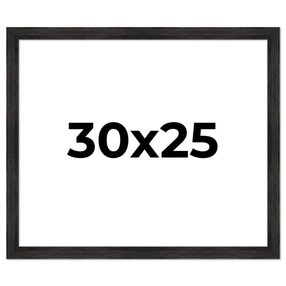 30x25 Black Rustic Wide Barnwood Picture Frame - UV Acrylic, Foam Board Backing, Hanging Hardware