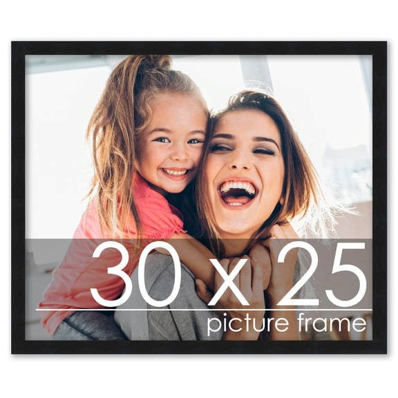 30x25 Frame Black Wood Picture Frame - UV Acrylic, Foam Board Backing, & Hanging Hardware Included!