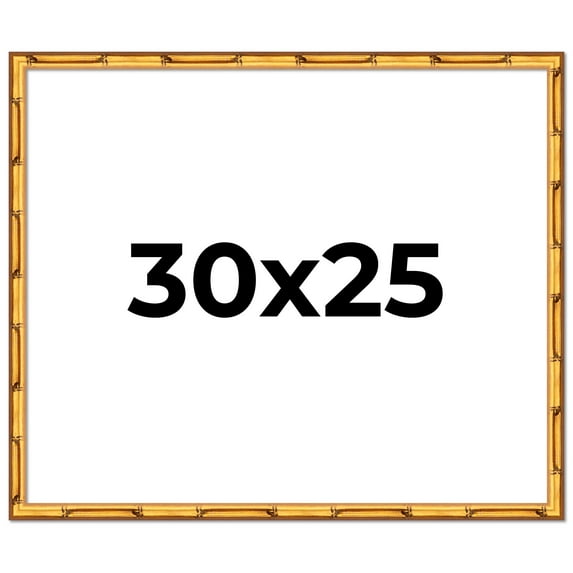 30x25 Frame Gold Bamboo Picture Frame - Complete Modern Photo Frame Includes UV Acrylic Shatter