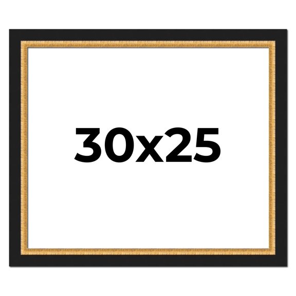 30x25 Frame Gold Real Wood Picture Frame Width 2.25 Inches | Interior Frame Depth 0.5 Inches |
