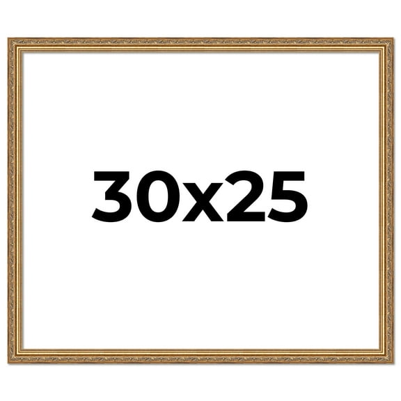 30x25 Frame Gold Solid Wood Picture Frame Width 1.25 Inches | Interior Frame Depth 0.375 Inches |