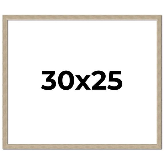 30x25 Frame Grey Solid Wood Picture Frame Width 1 Inches | Interior Frame Depth 0.5 Inches |