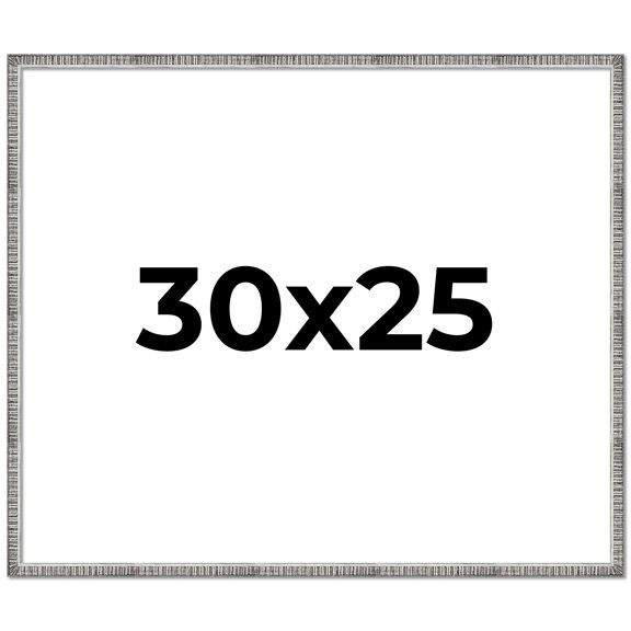30x25 Frame Silver Grey Distressed Solid Wood Picture Frame | 0.75 Inch Moulding Width | Interior