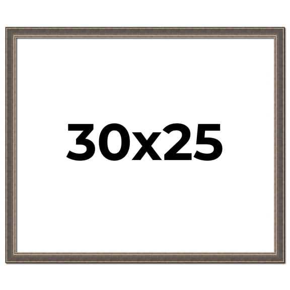 30x25 Frame Silver Real Wood Picture Frame Width 1.25 Inches | Interior Frame Depth 0.5 Inches |