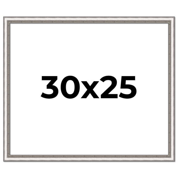 30x25 Frame Silver Real Wood Picture Frame Width 1.25 Inches | Interior Frame Depth 0.5 Inches |