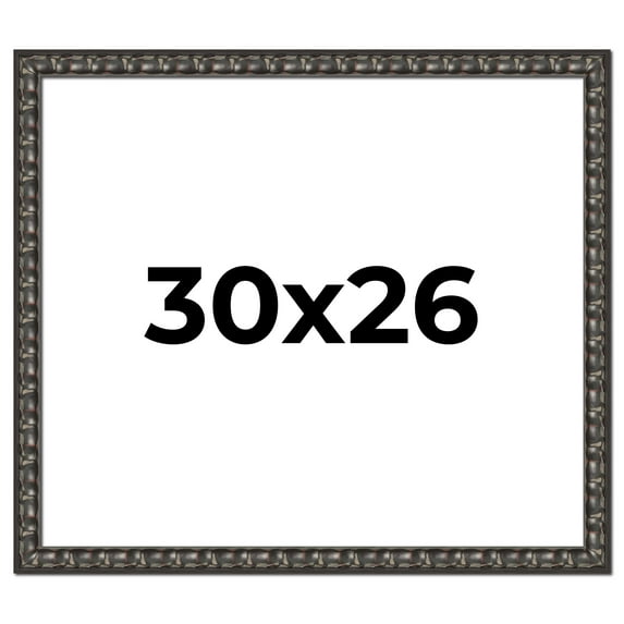 30x26 Frame Black-Brown Medieval Solid Wood Picture Frame | 1.5 Inch Moulding Width | Gotham