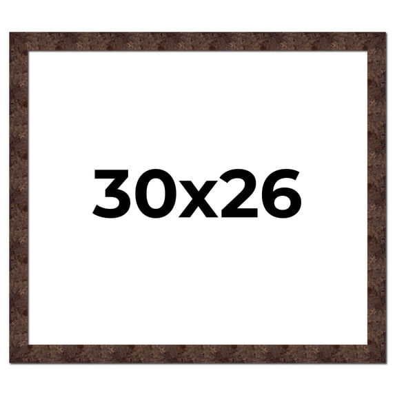 30x26 Frame Brown Burl Real Wood Picture Frame Width 1.625 Inches | Interior Frame Depth 0.5 Inches