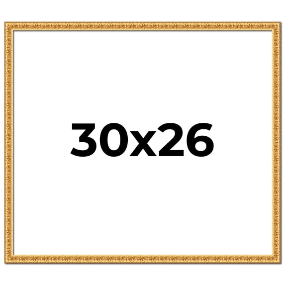 30x26 Frame Gold Real Wood Picture Frame Width 1 inches | Interior Frame Depth 0.5 inches | Edwina