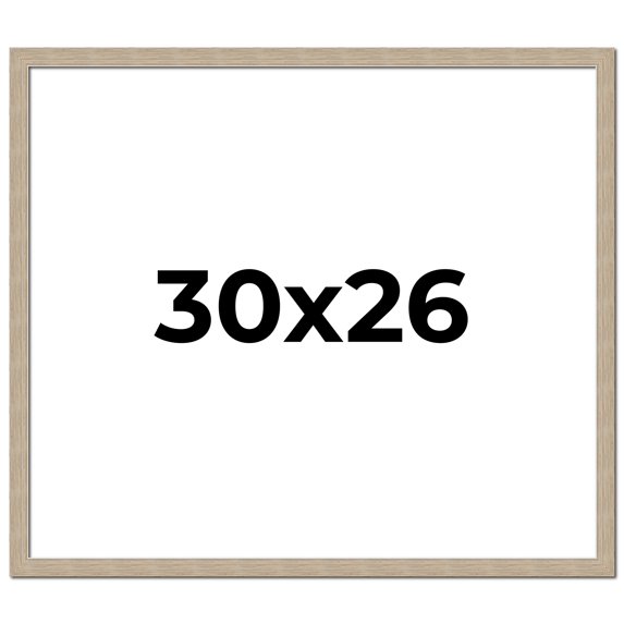 30x26 Frame Grey Solid Wood Picture Frame Width 1 Inches | Interior Frame Depth 0.5 Inches |