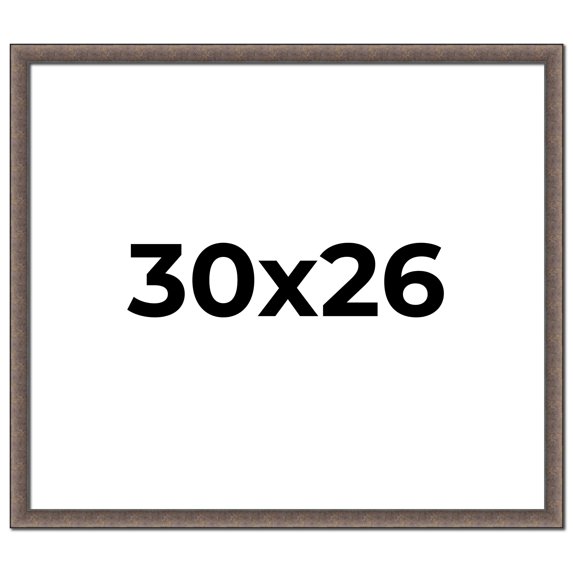 30x26 Frame Silver Real Wood Picture Frame Width 1.25 Inches | Interior Frame Depth 0.5 Inches |
