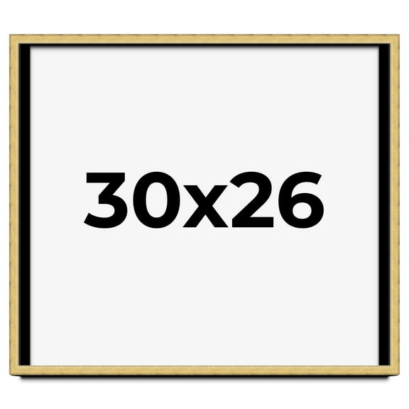 30x26 Shadow Box Frame Gold | 1.375 Inches Deep Real Wood Contemporary Shadowbox Display Frame | UV