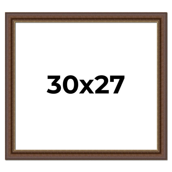 30x27 Copper and Brown Real Wood Picture Frame Width 2 inches | Interior Frame Depth 0.5 inches |