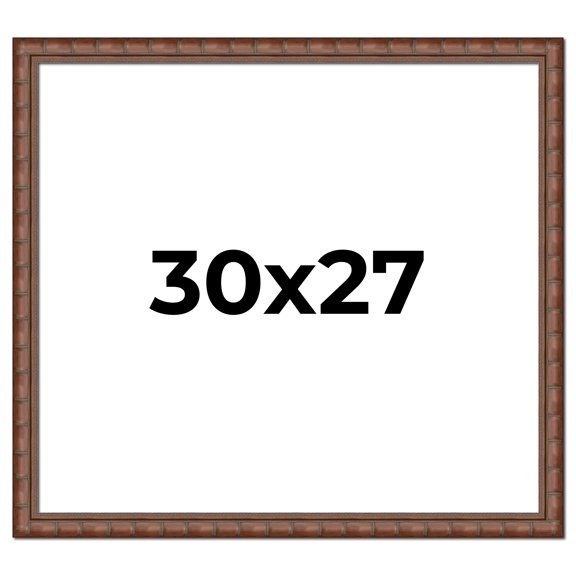 30x27 Dark Brown Bamboo Real Wood Picture Frame Width 1.5 inches | Interior Frame Depth 0.5 inches