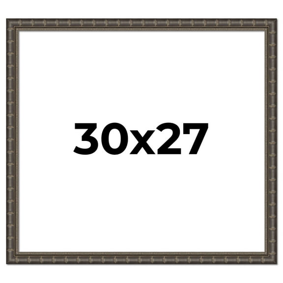 30x27 Frame Black Bamboo Solid Wood Picture Frame Width 1.5 Inches | Interior Frame Depth 0.5