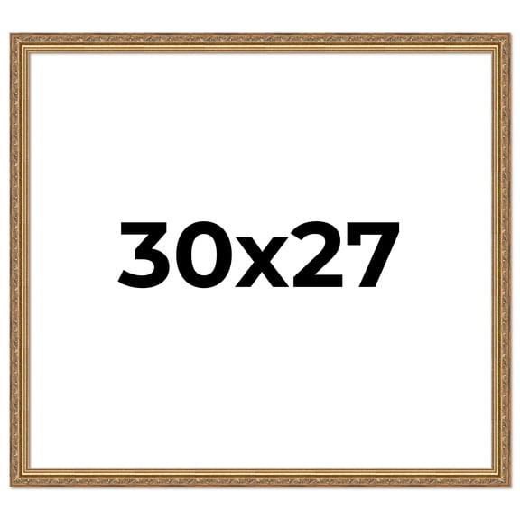 30x27 Frame Gold Solid Wood Picture Frame Width 1.25 Inches | Interior Frame Depth 0.375 Inches |